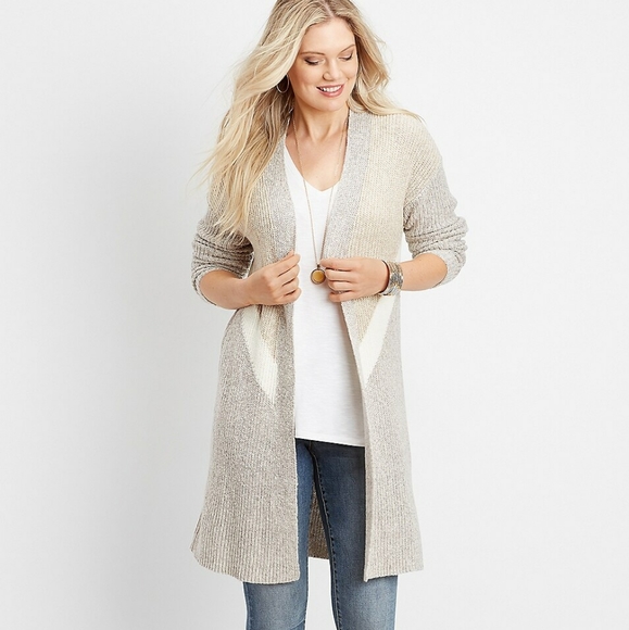 Maurices Sweaters - NWOT| Maurices Chevron Colorblock Duster Cardigan